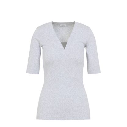 MAYFEYR - Brunello Cucinelli - V-Neck Ribbed T-Shirt - M0TC8EL692