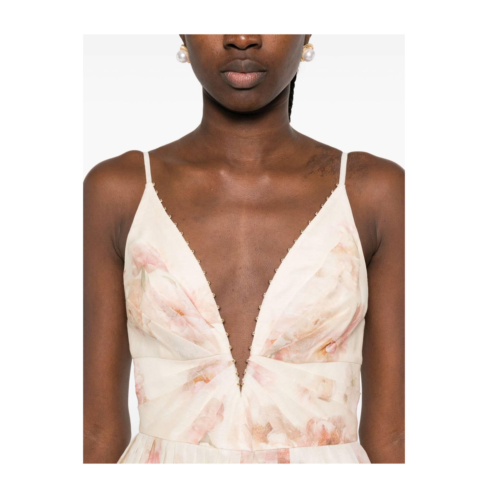V Neck Top with Bead Detail and Adjustable Straps