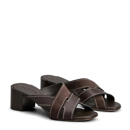 MAYFEYR - TOD`S - T Shaped Band Crossing Leather Sandals - XXW03L0KG70V1SS808