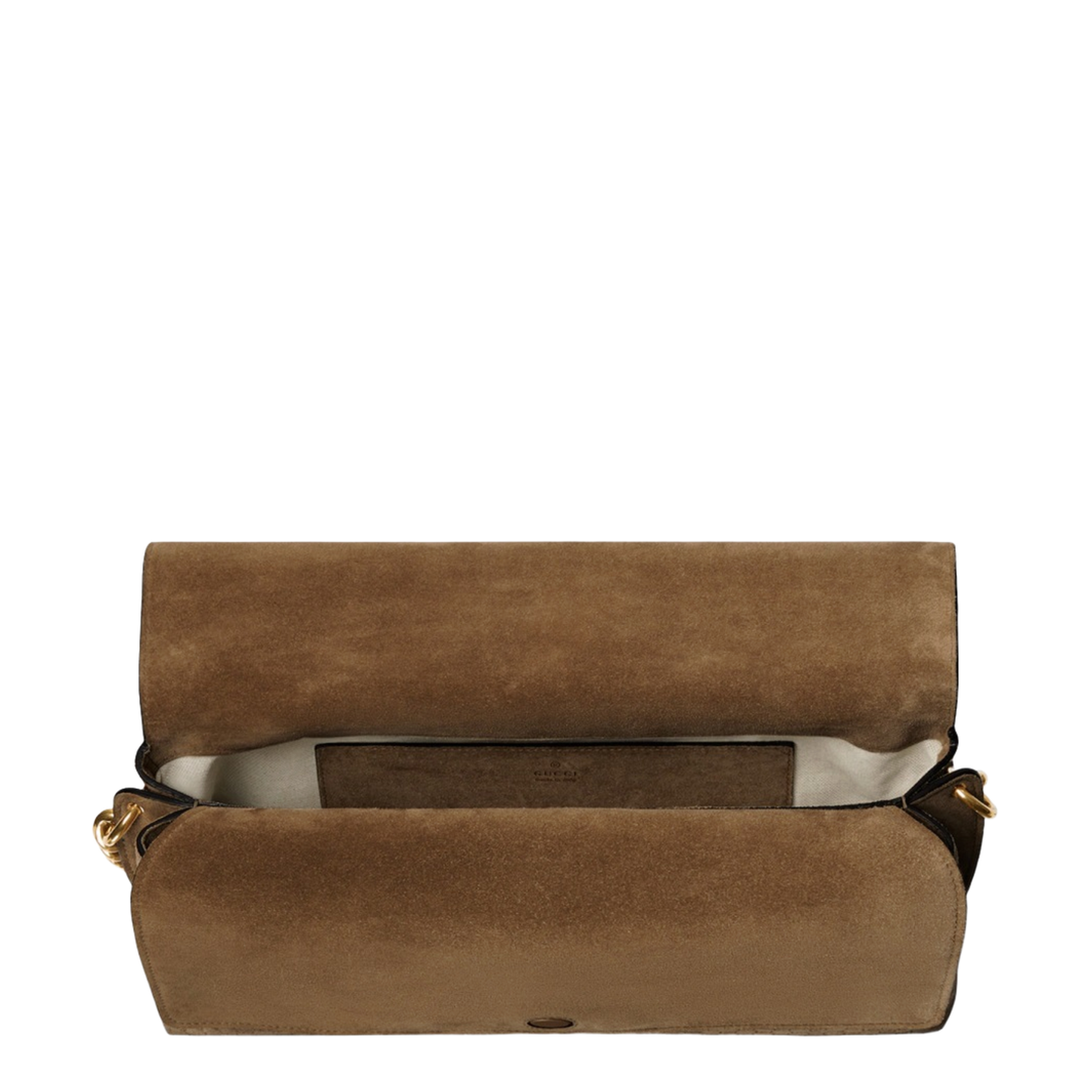 Large Shoulder Bag GG Suede Brown