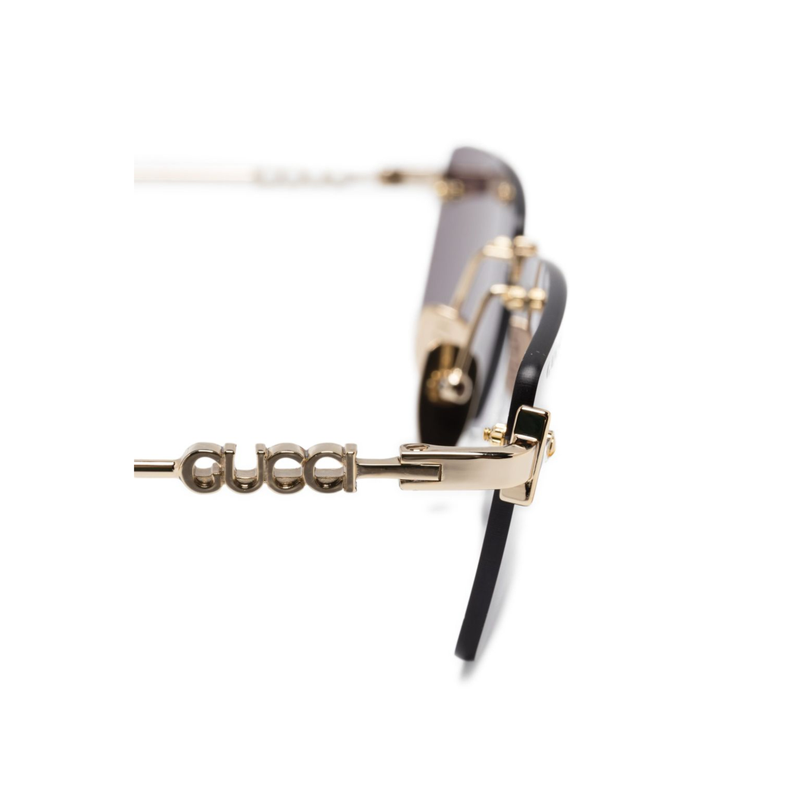 Light Gold-Toned Rectangular Sunglasses