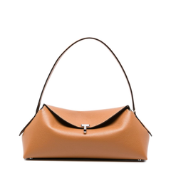 T-Lock Medium Calf Leather Shoulder Bag - Tan