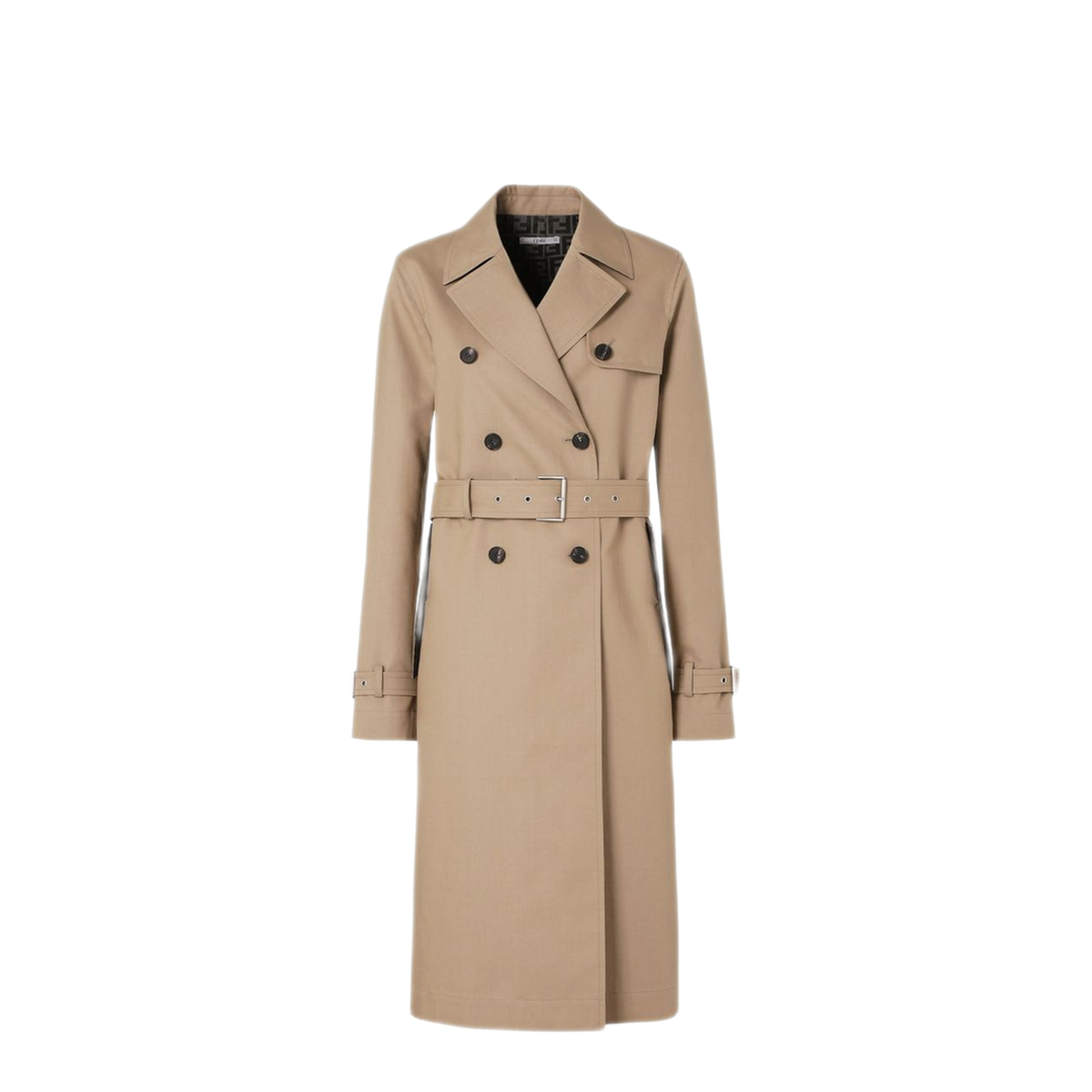 Beige Jacquard Trench Coat
