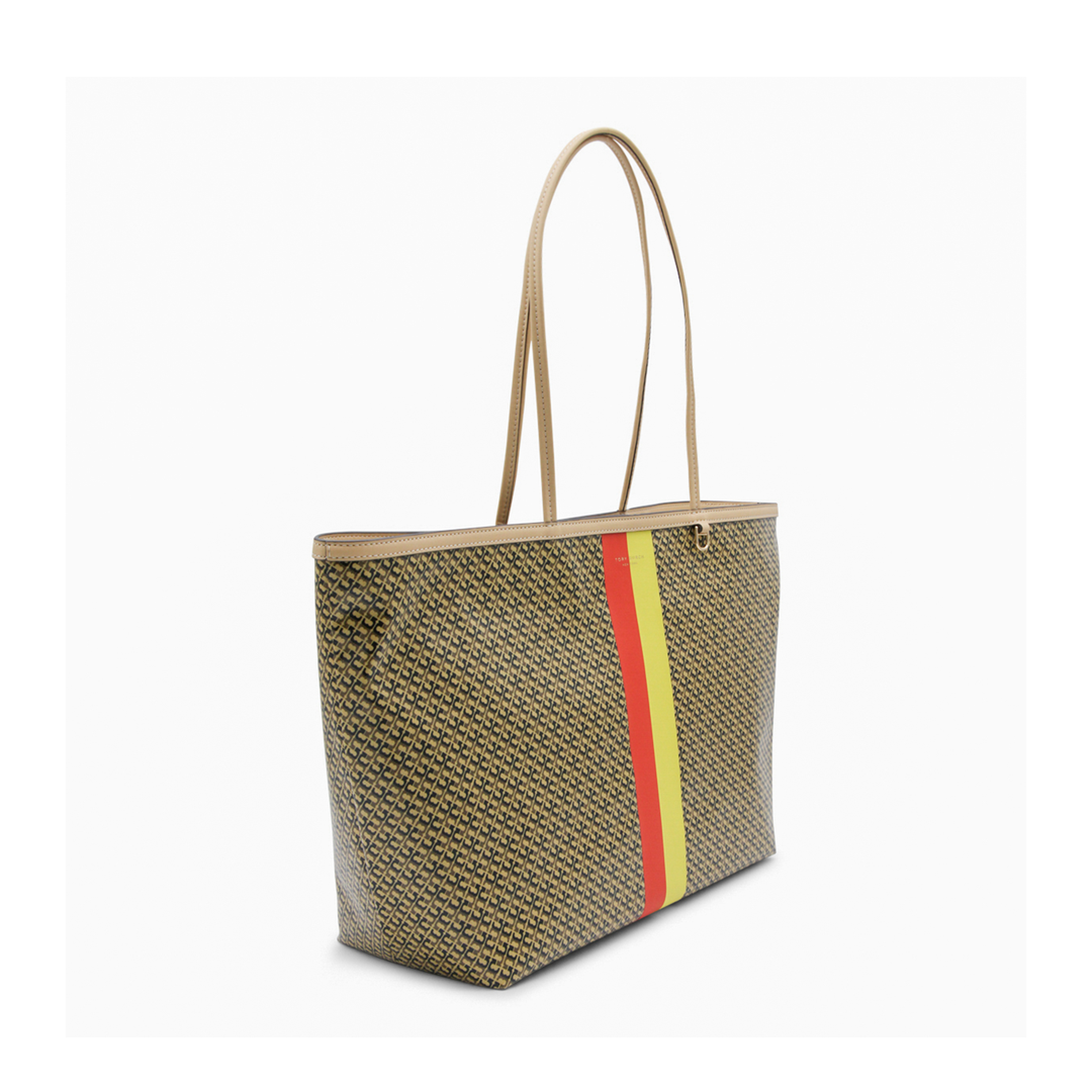 Racer Coated Canvas Tote - Tan Printed