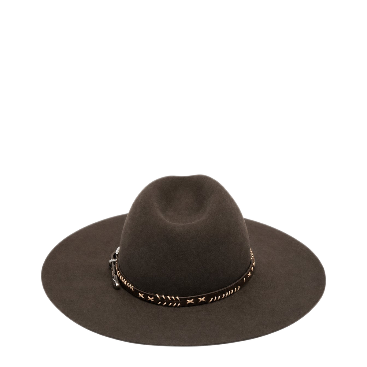 MAYFEYR - Golden Goose - Fedora Flat Brim Hat Heavy Felt Leather Belt - GUP02719P00272655381