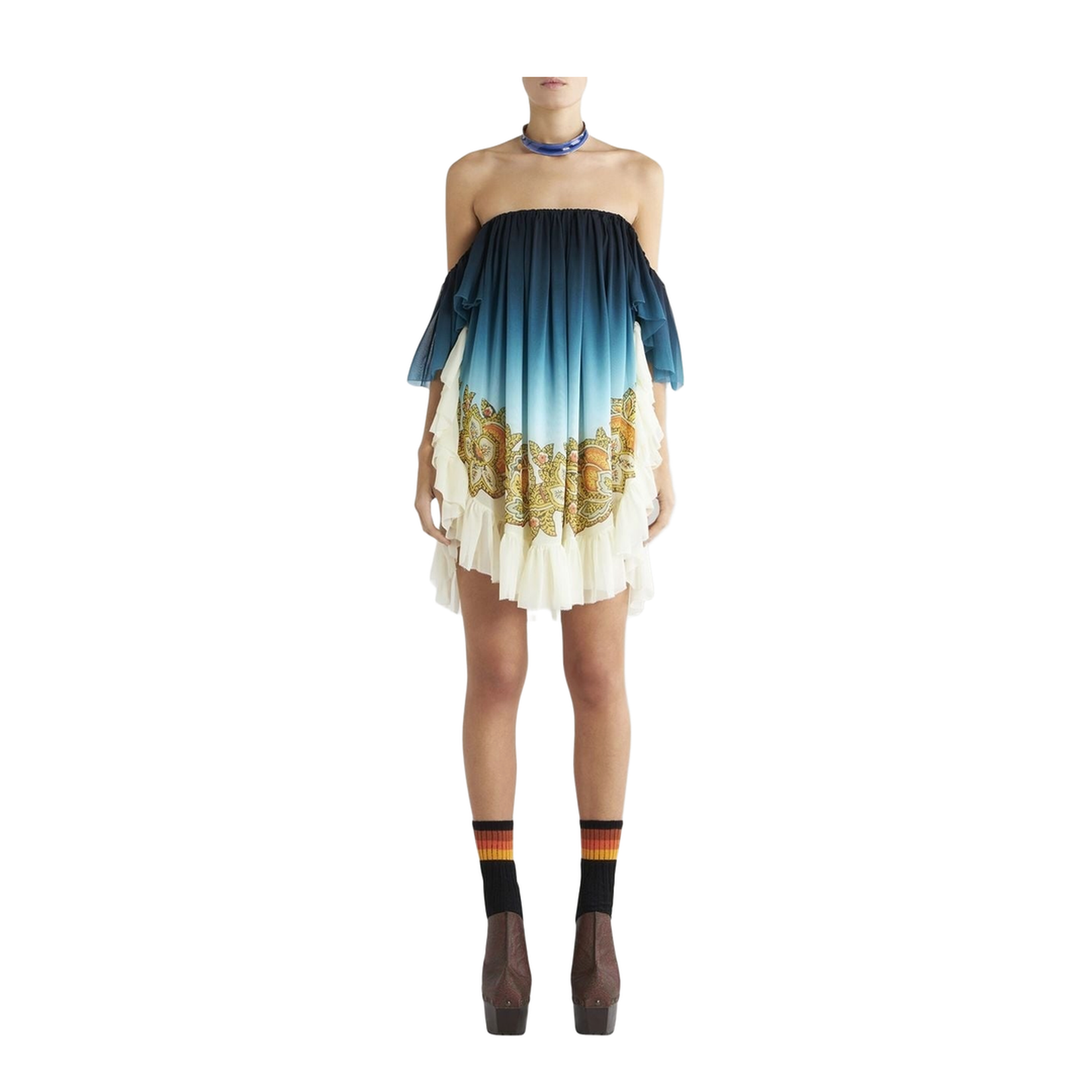 Paisley-Print Silk Dress