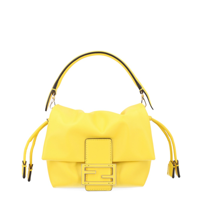 Mamma Baguette Small Lamb Leather Handbag - Giallo