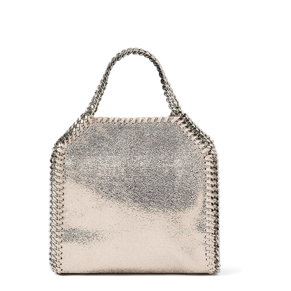Falabella Tiny Crystal Cage Tote Bag - Silver
