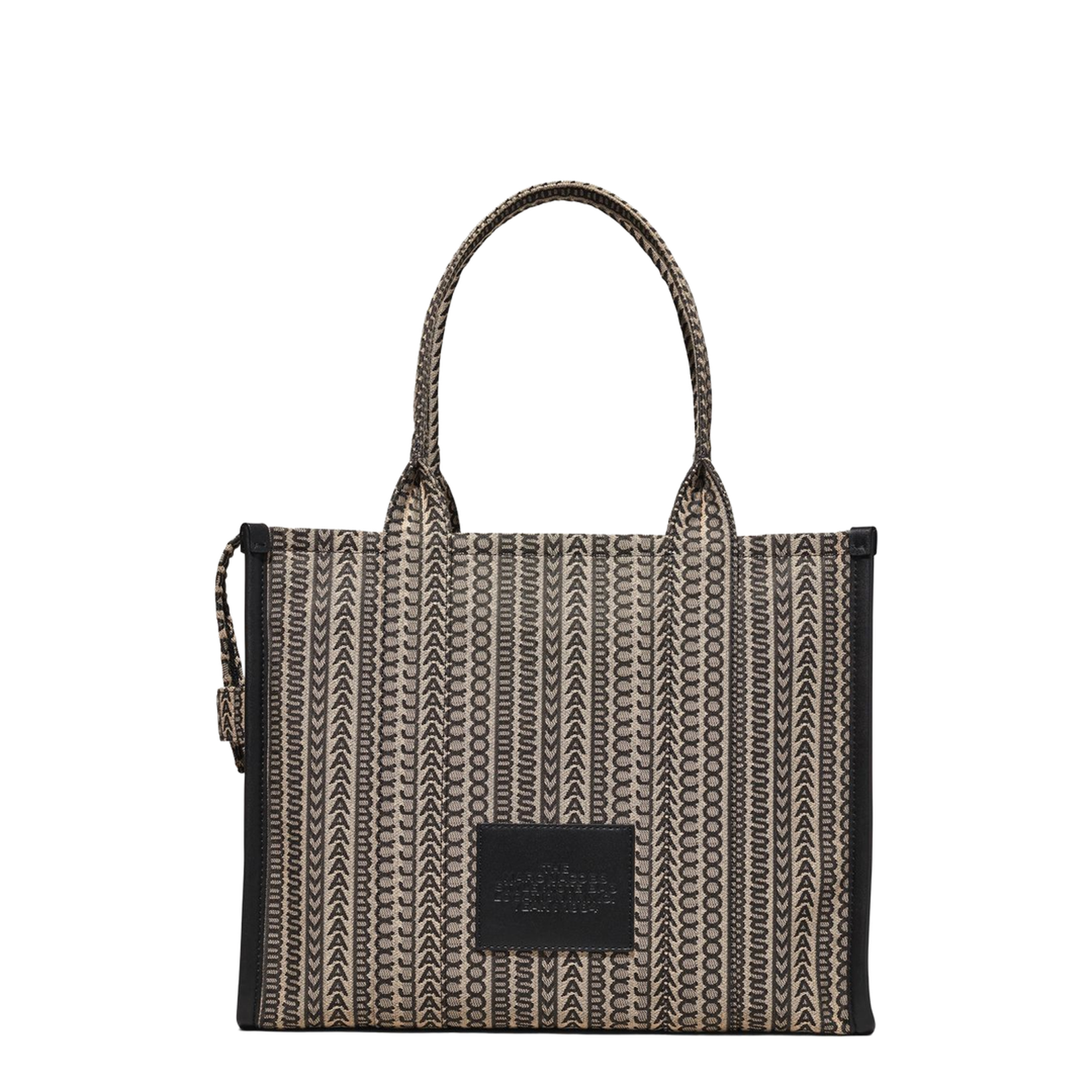 Fabric Bag with Monogram and Leather Details