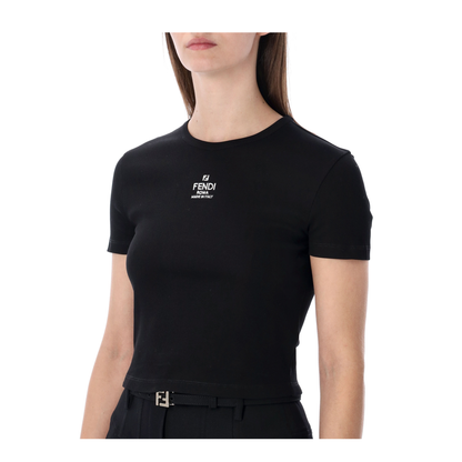 Black Cotton Top with Logo
