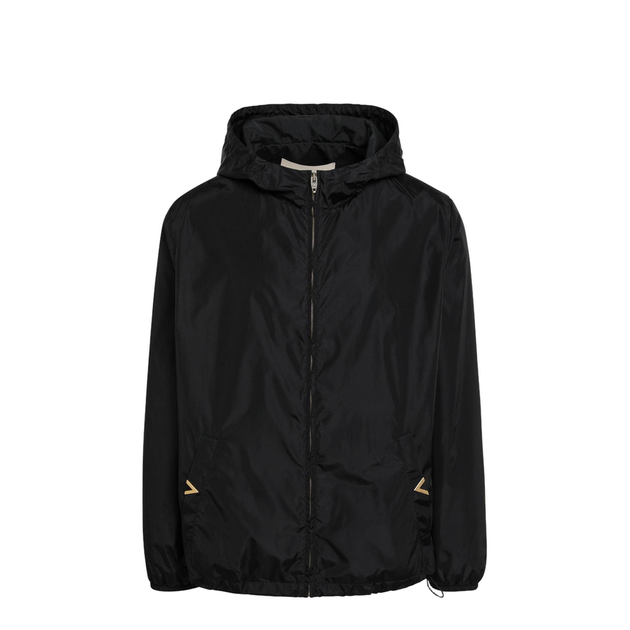 MAYFEYR - Valentino - Black Windbreaker With Vgold Detail - 8V0CI3466FN0NO