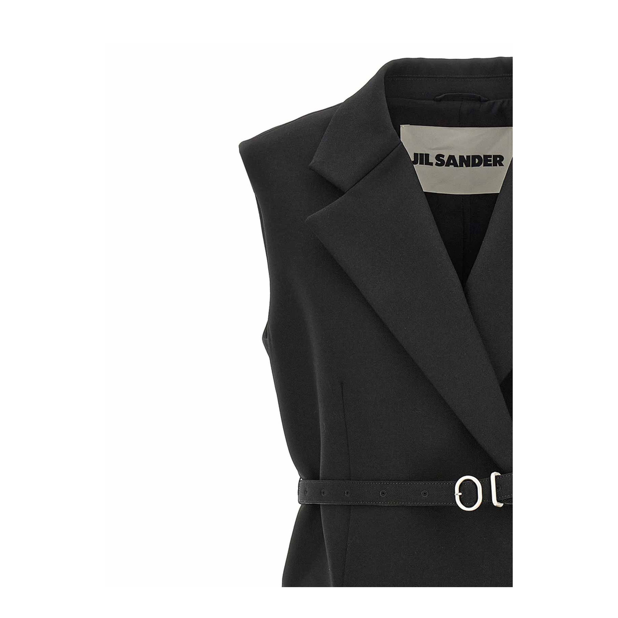 Belt Wool Vest Black