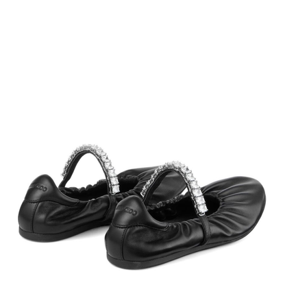 MAYFEYR - Jimmy Choo - Flat Shoes Black - JADEBALLERINAGKEQEABLACK/CRYSTAL