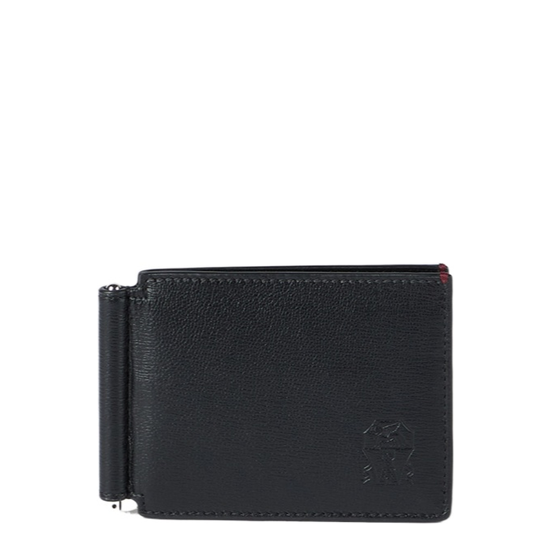 Grained Leather Money Clip Wallet
