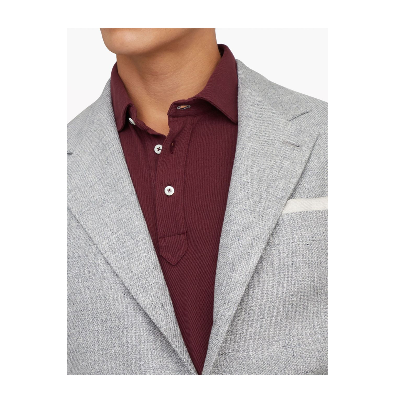 Linen and Cotton Suit-Type Jacket in Light Grey