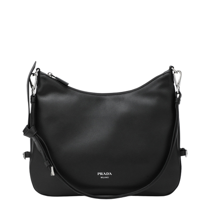 Fold Large Black Leather Bag