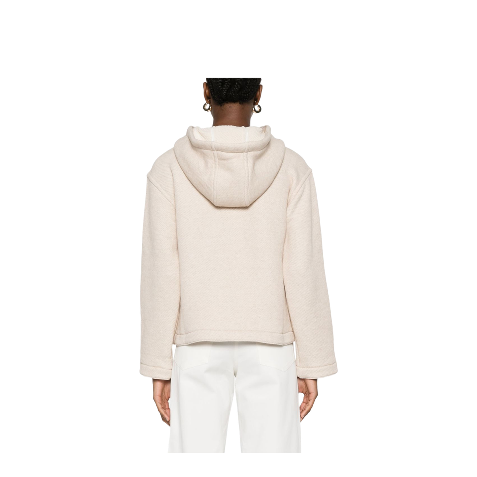 Pure Logo Cotton Hoodie In Beige