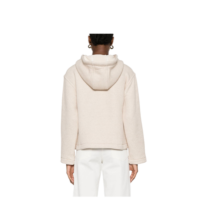 Pure Logo Cotton Hoodie In Beige