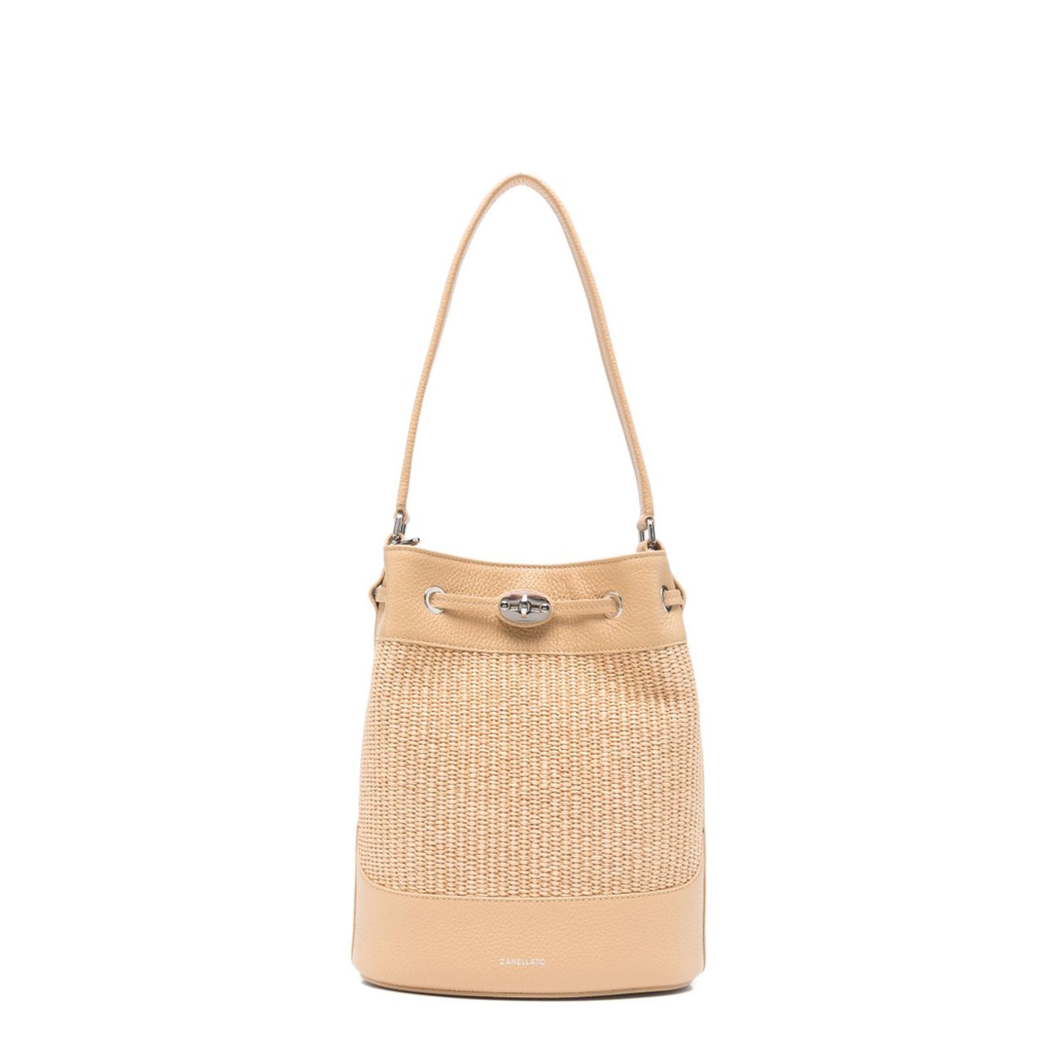 Mondà Vimini Small Straw Bucket Bag - Beige