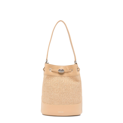 Mondà Vimini Small Straw Bucket Bag - Beige