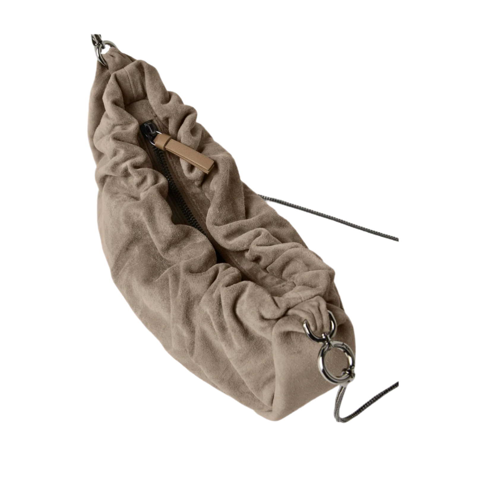 Suede Hobo Brioche Handbag