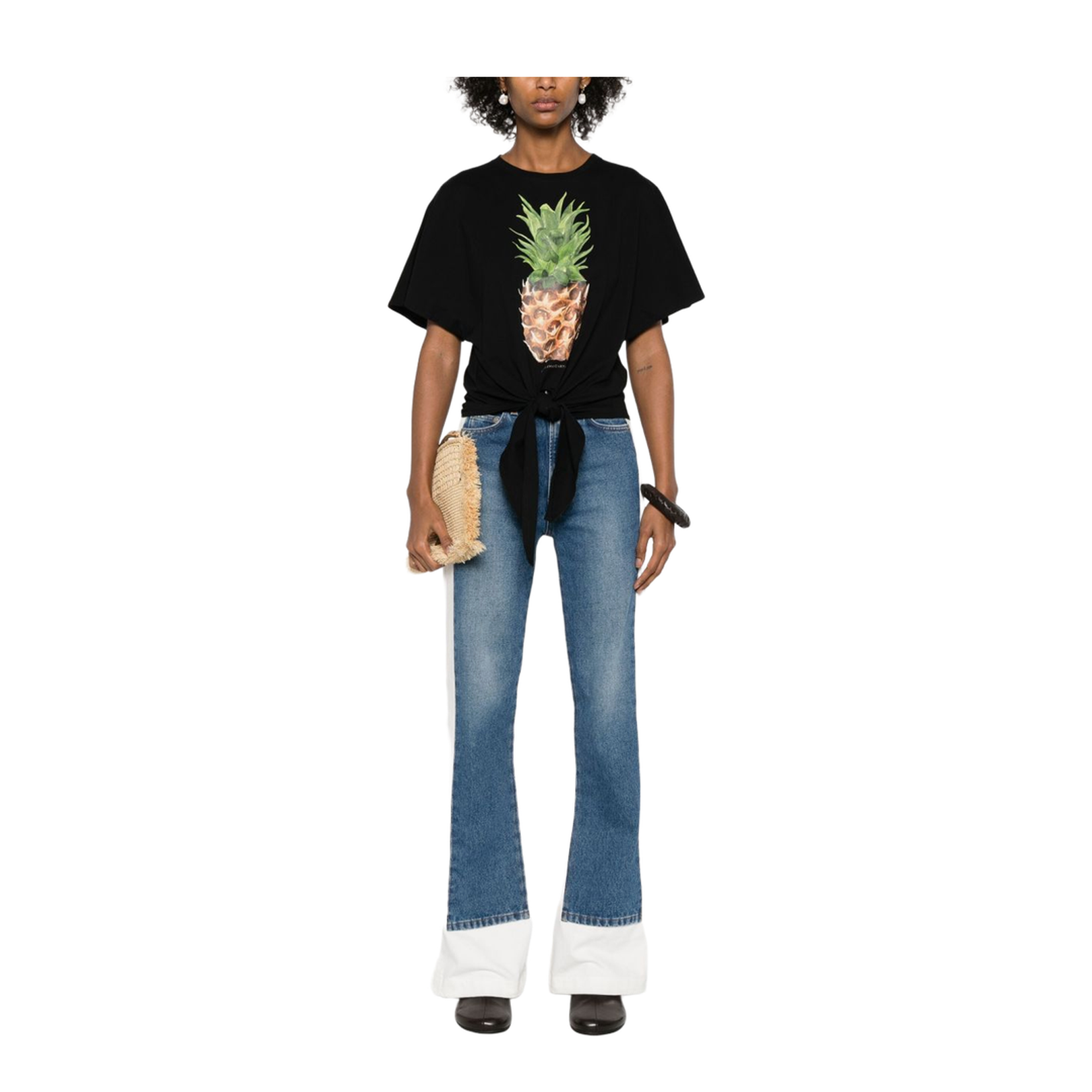 Black Front Tie T-shirt