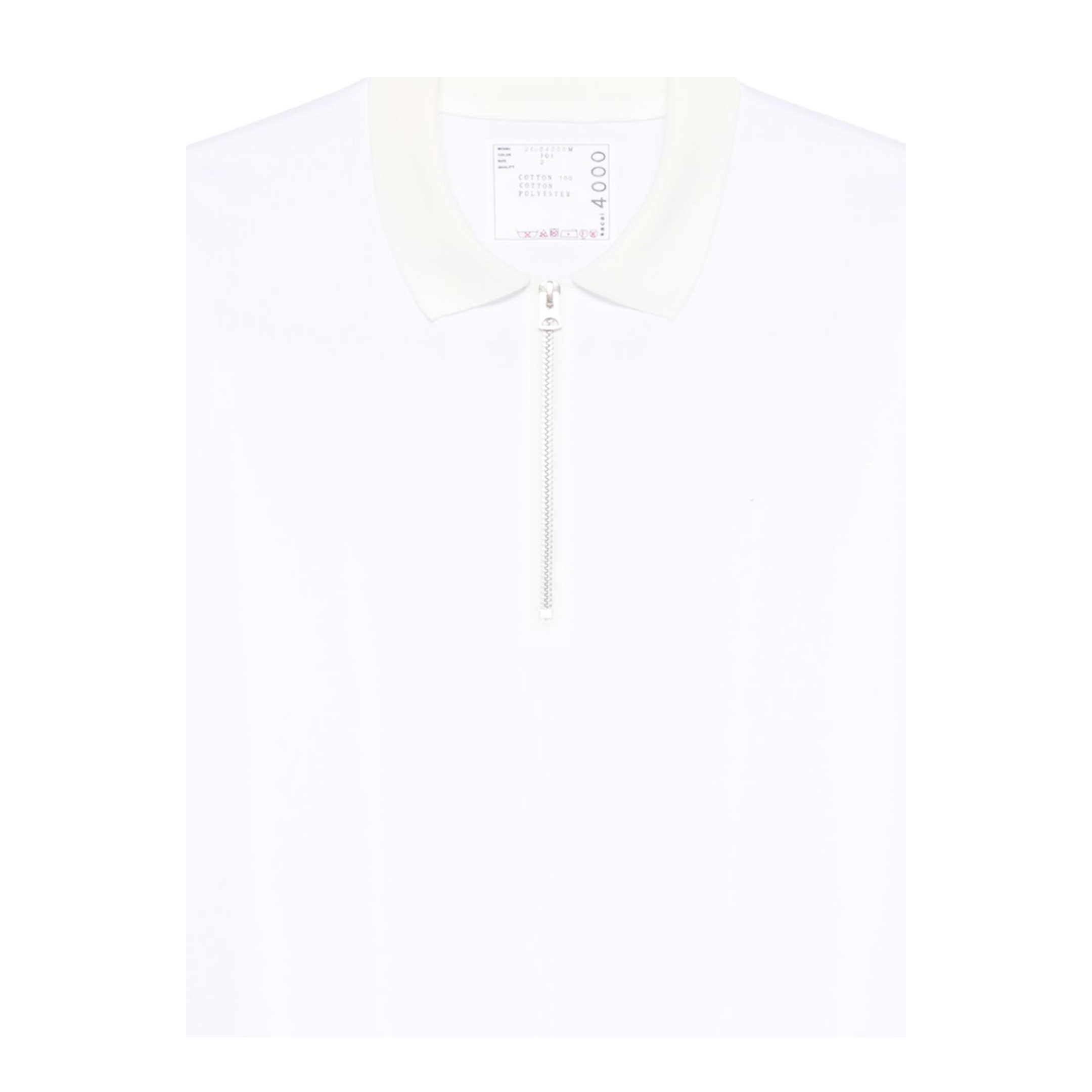 MAYFEYR - Sacai - White Zip Fastening Polo - 2604000M101