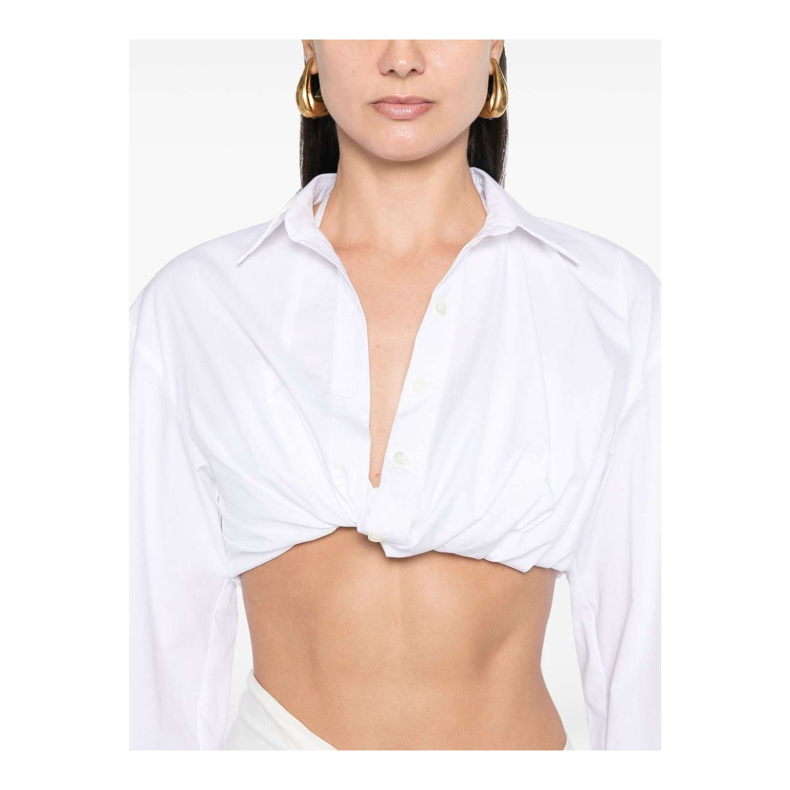 White Cotton Blend Poplin Shirt
