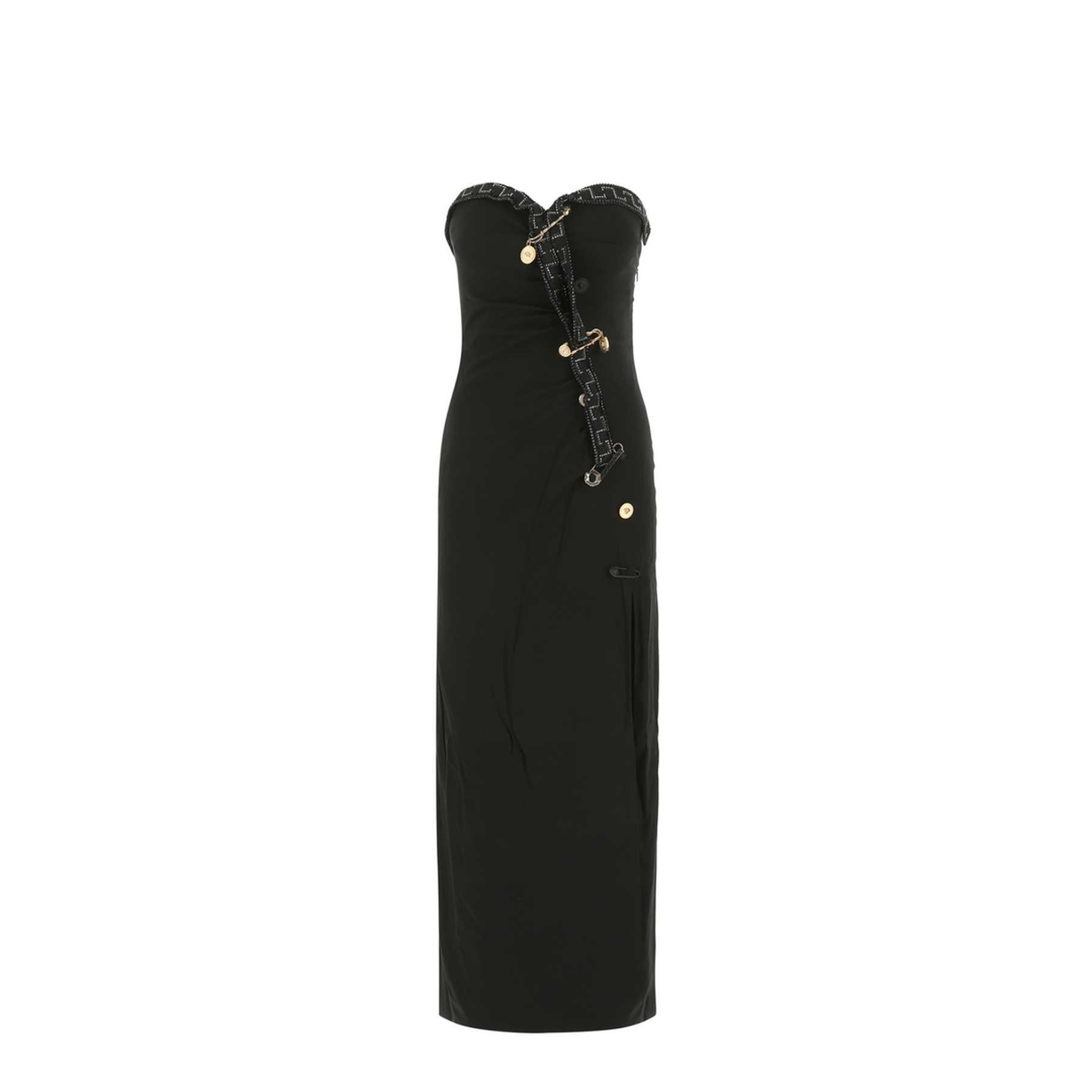 Black Stretch Viscose Long Dress