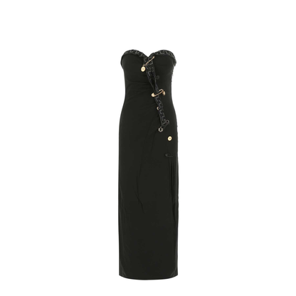 Black Stretch Viscose Long Dress