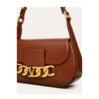 VLogo Leather Shoulder Bag
