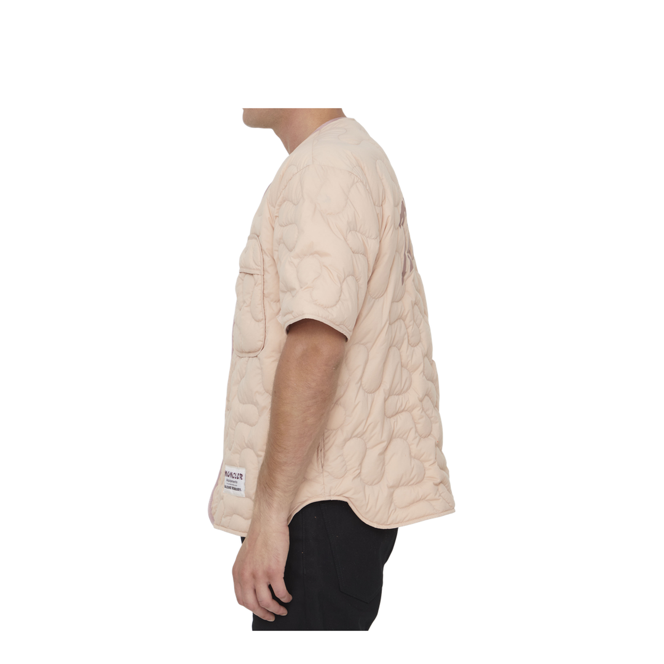 Padded Shirt in Rose with Curve Motif