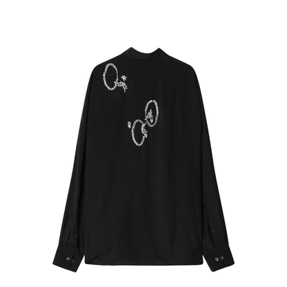 Black Shirt With Sequin Embroidery