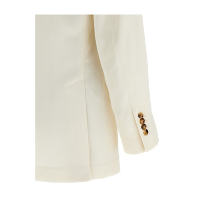 Linen Silk Blazer Beige