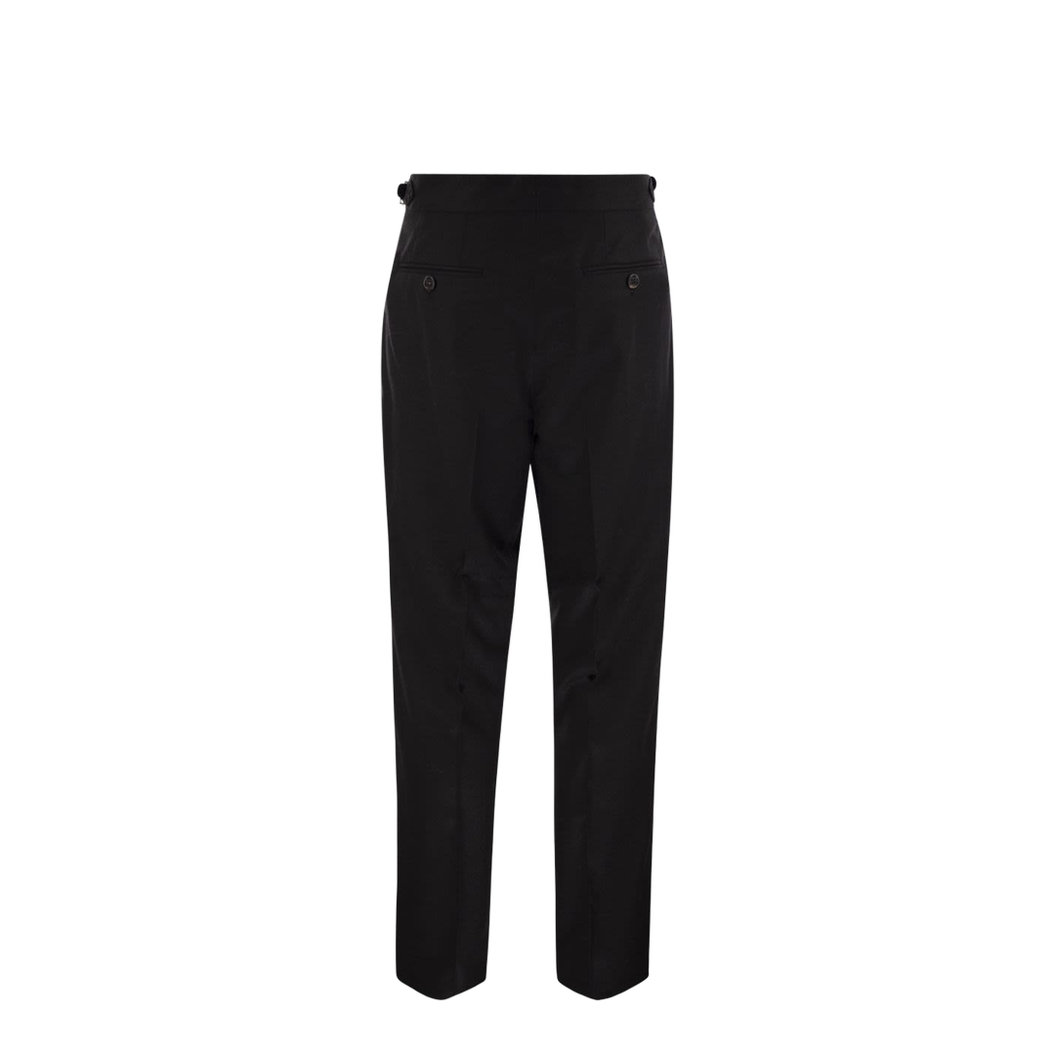 Virgin Wool Canvas Trousers Black