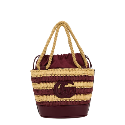 Woven Mini Bucket Bags - Red