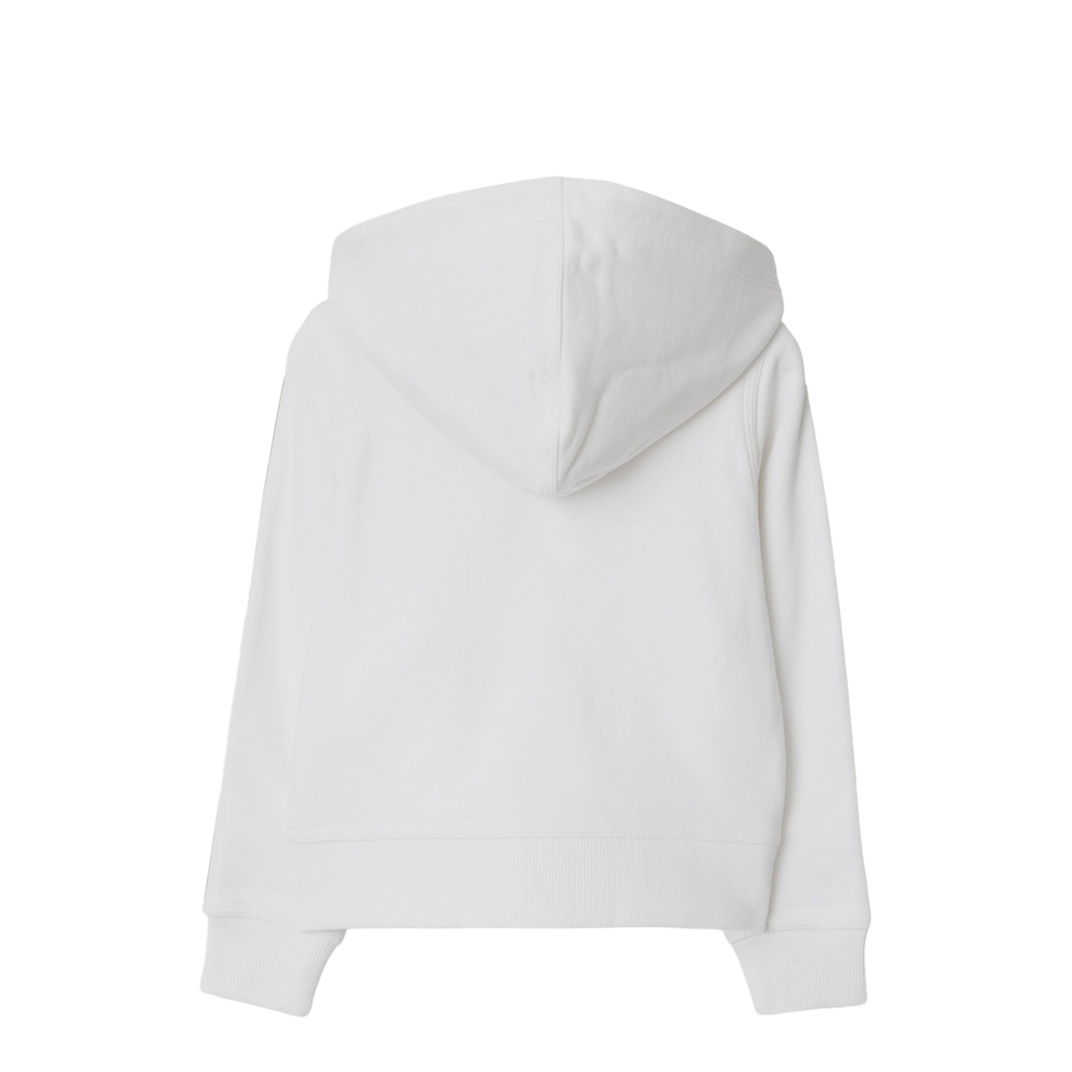 MAYFEYR - Burberry - White Zip Hoodie With Check Trims - 8111903148165A1464