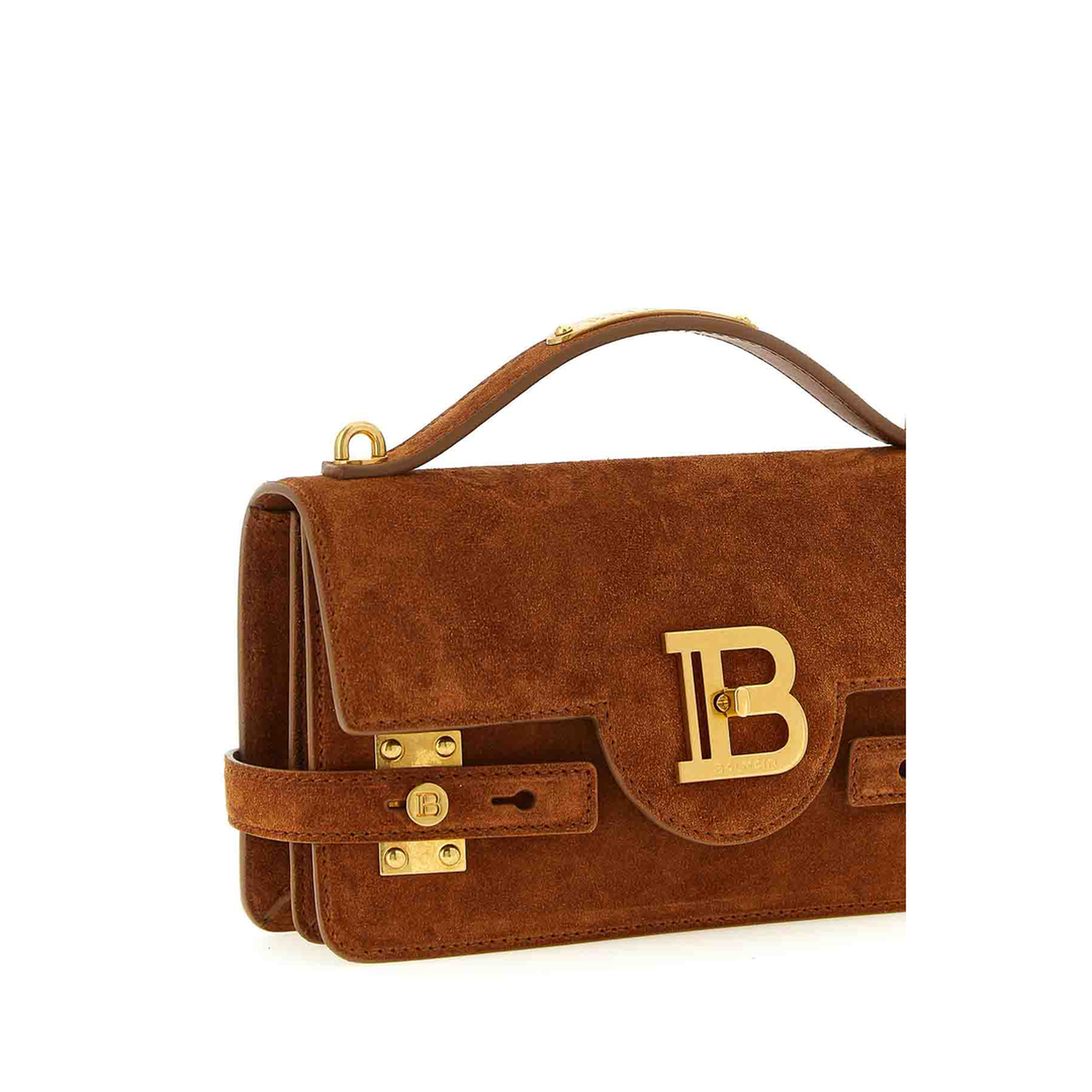 B-Buzz Shoulder 24 Suede Bag - Brown