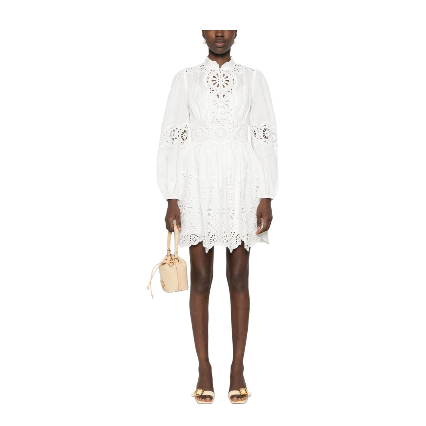 Acacia Broderie Linen Mini Dress
