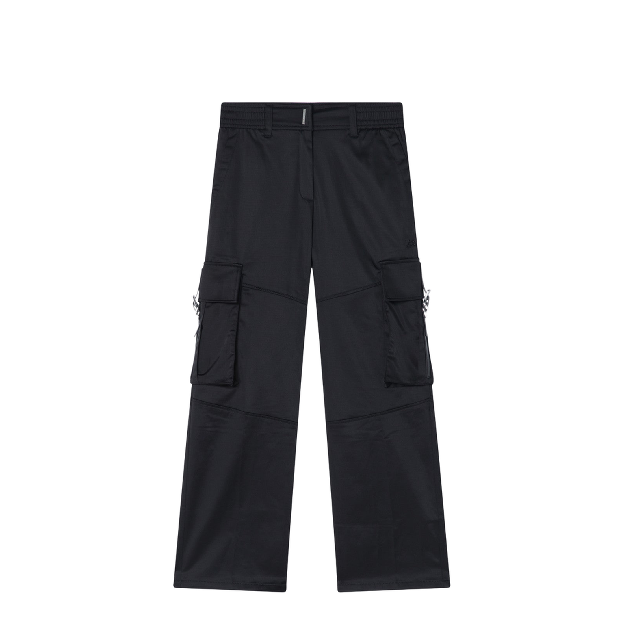 Black Cargo Pants in Cotton Blend