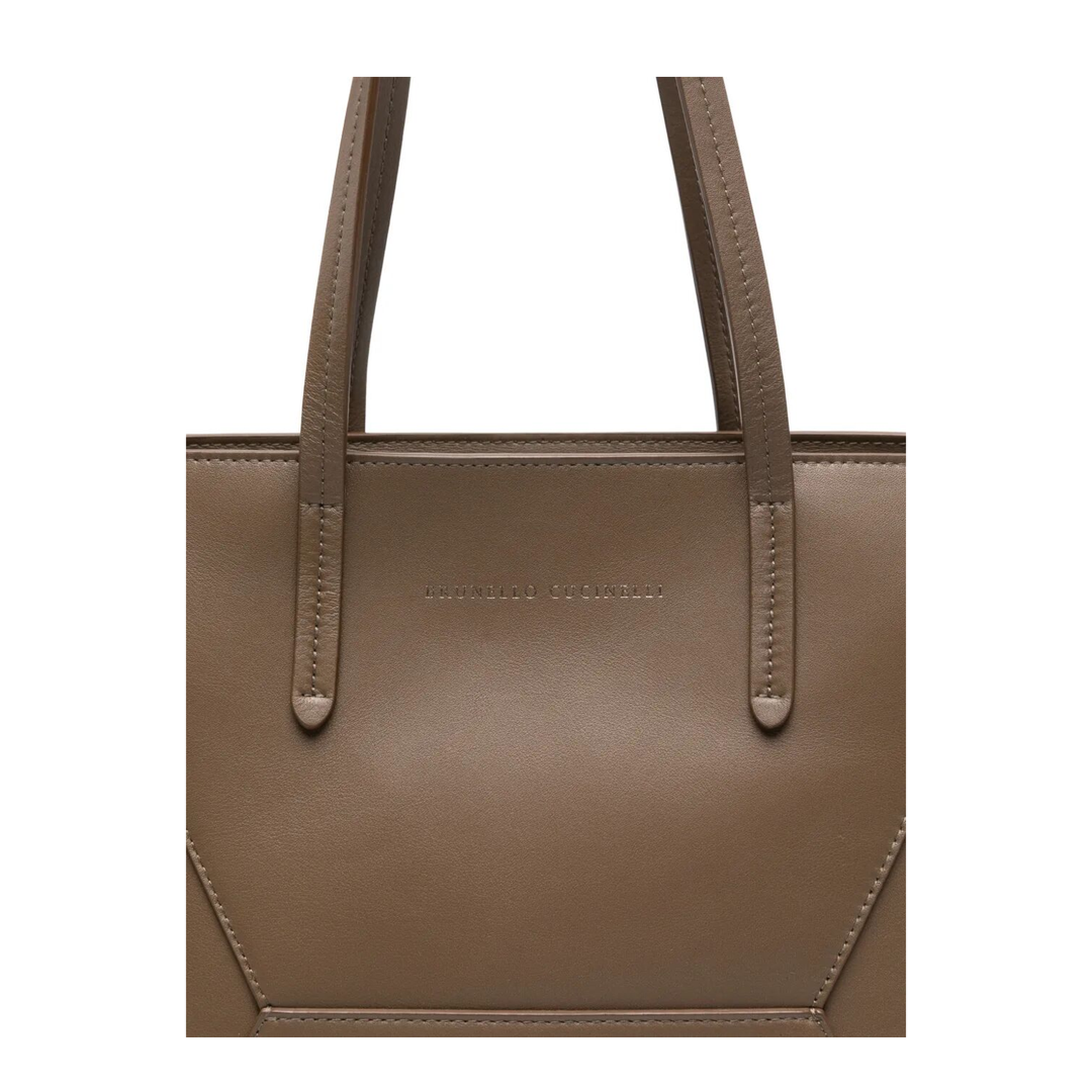 Leather Tote Bag with Pouch