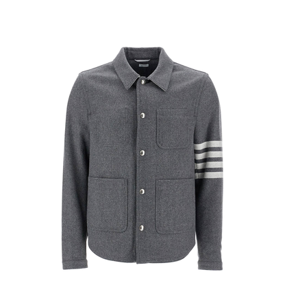 Thom Browne '4 Bar' Grey Wool Blend Jacket
