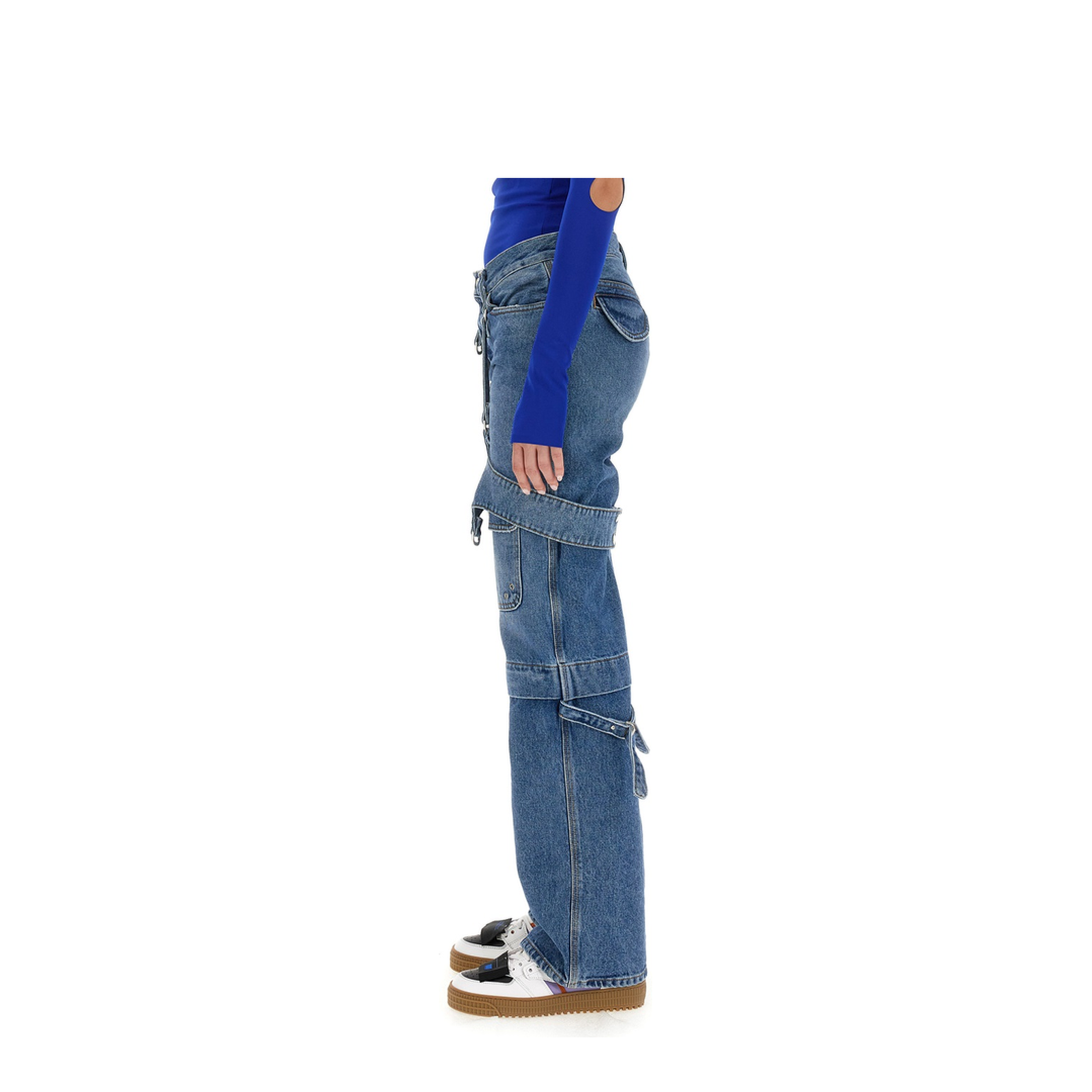 Cargo Zip Pants Blue