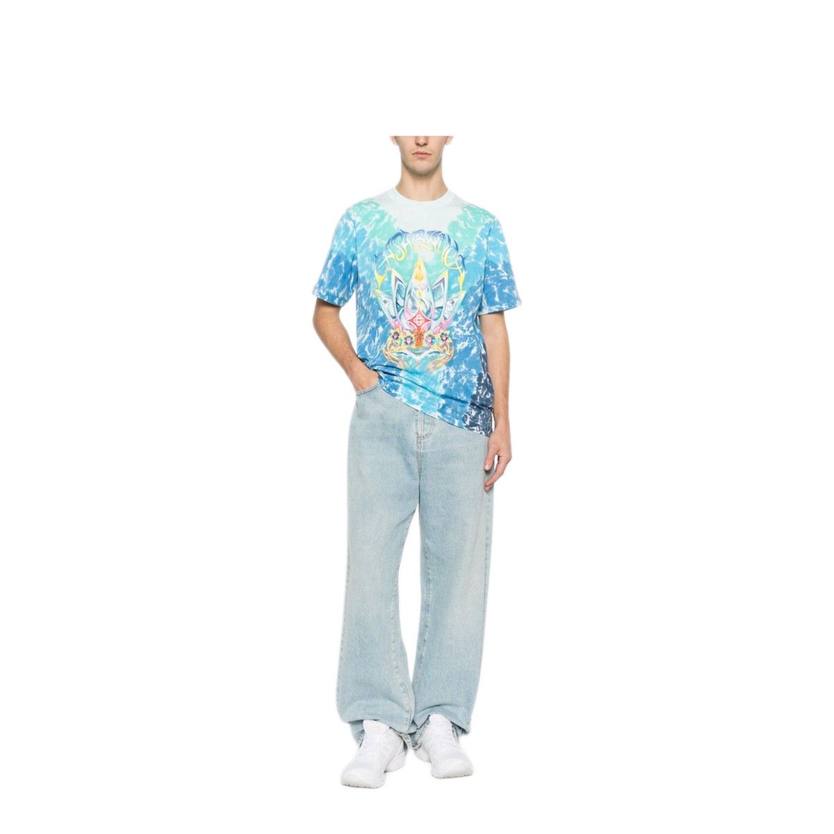 MAYFEYR - Casablanca - Crew Neck T Shirt With Tie Dye Print - MSP26JTS00123