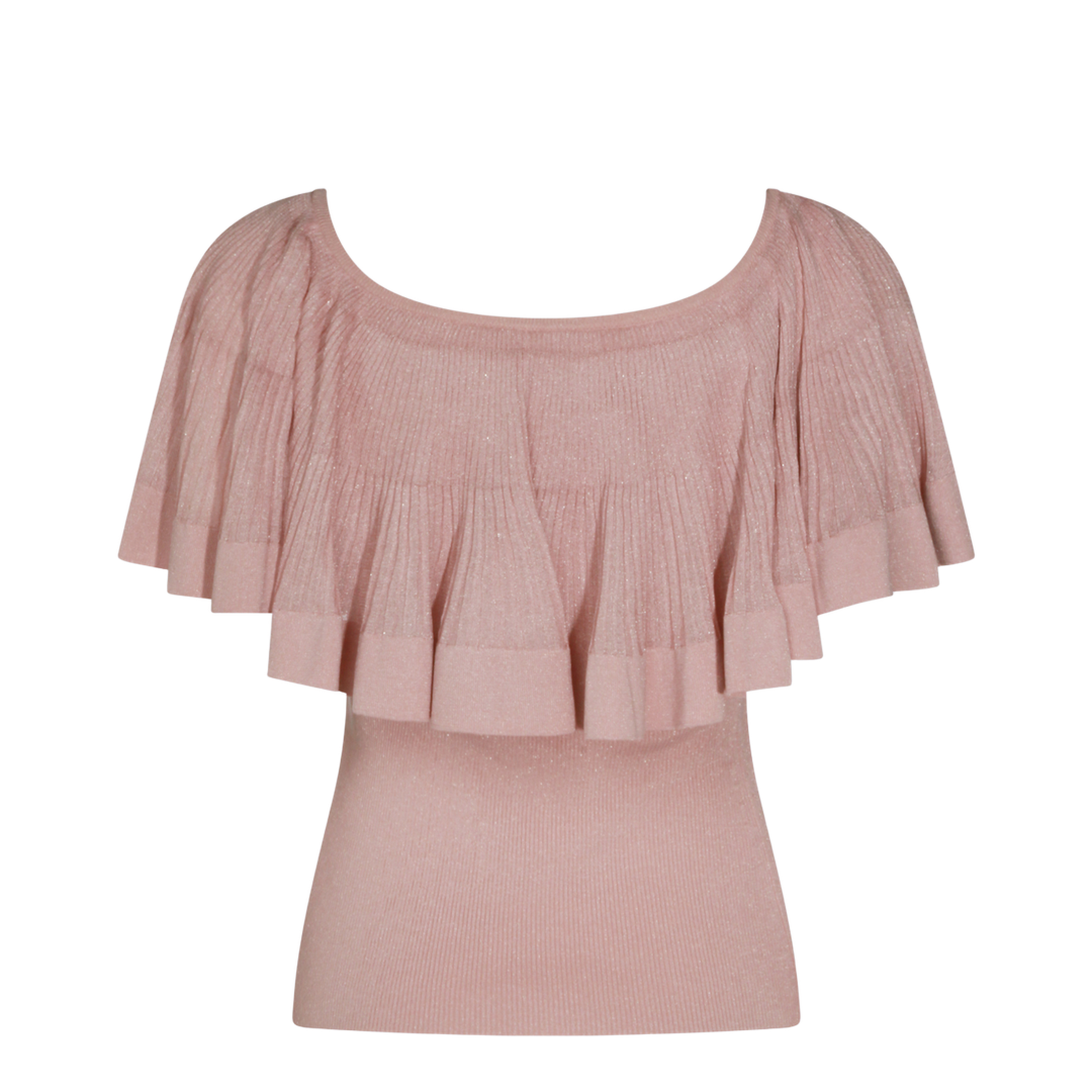 Luna Pleated Frill Top Pink