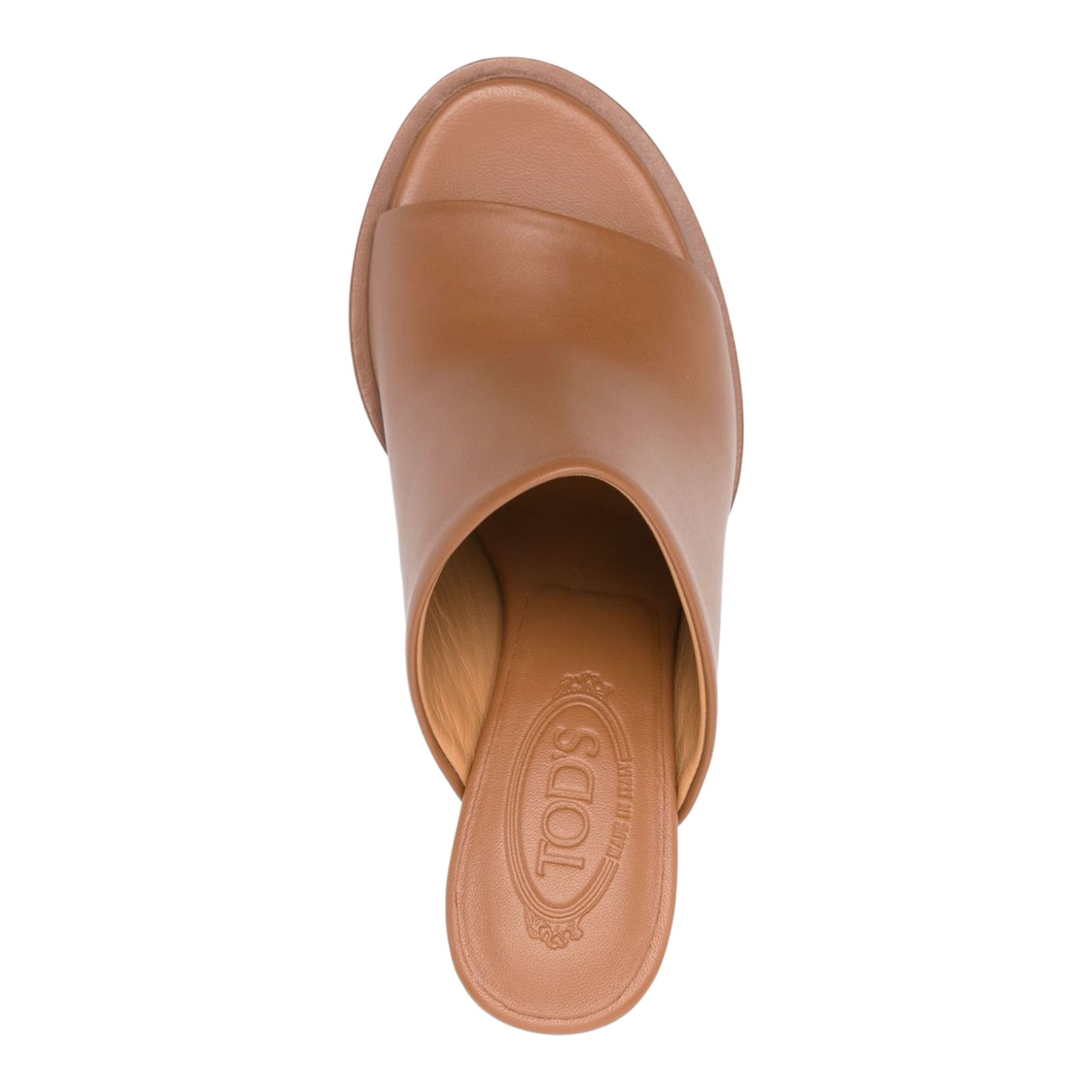 Leather Brown Mid Heel Sandals