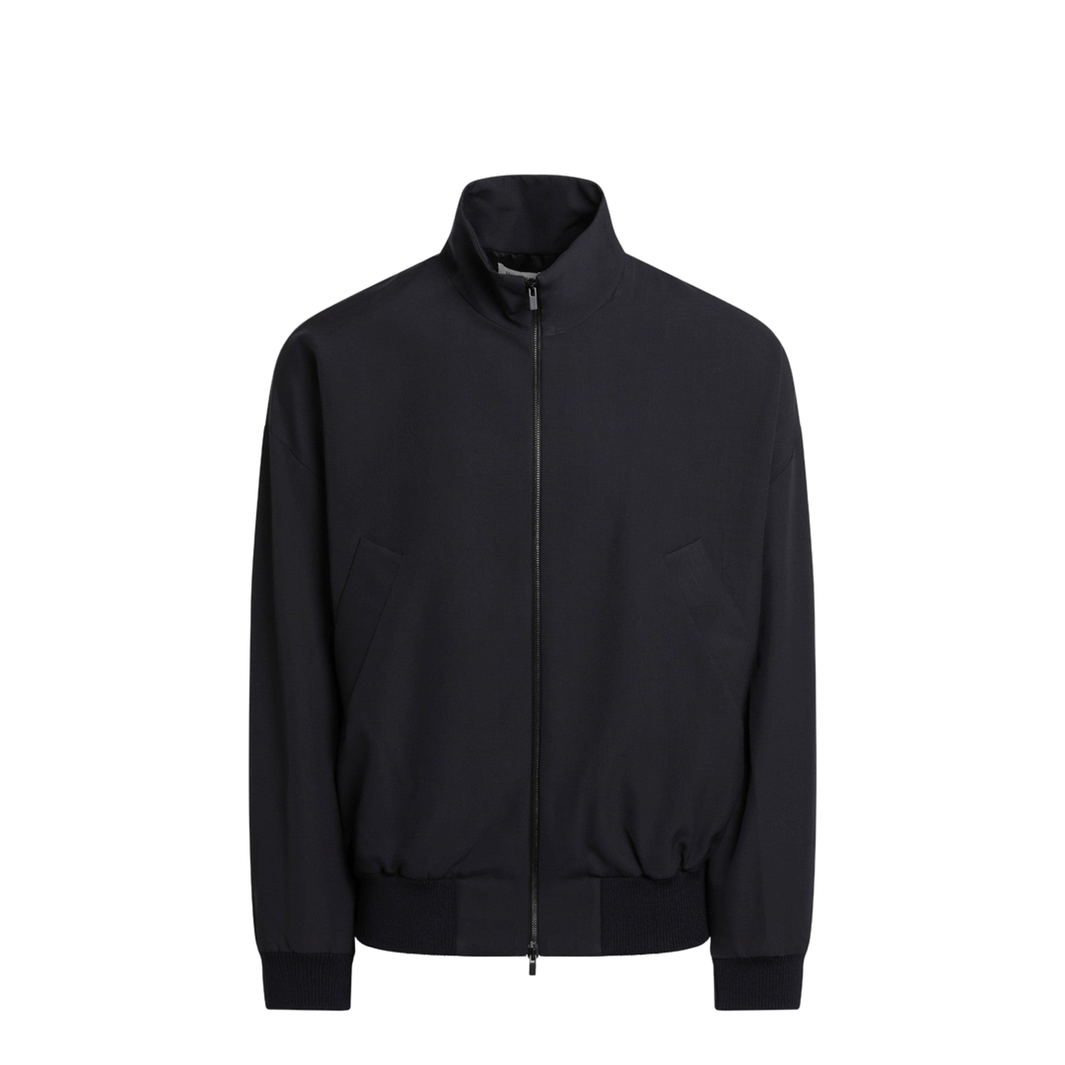 Navy Blue Wool Jacket With Zip