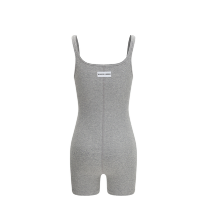 MAYFEYR - Marine Serre - Moon Logo Ribbed Jersey Short Catsuit - WJS029ACJER0011