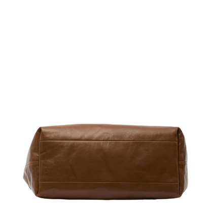 Giglio Large Calfskin Tote Bag - Dark Brown