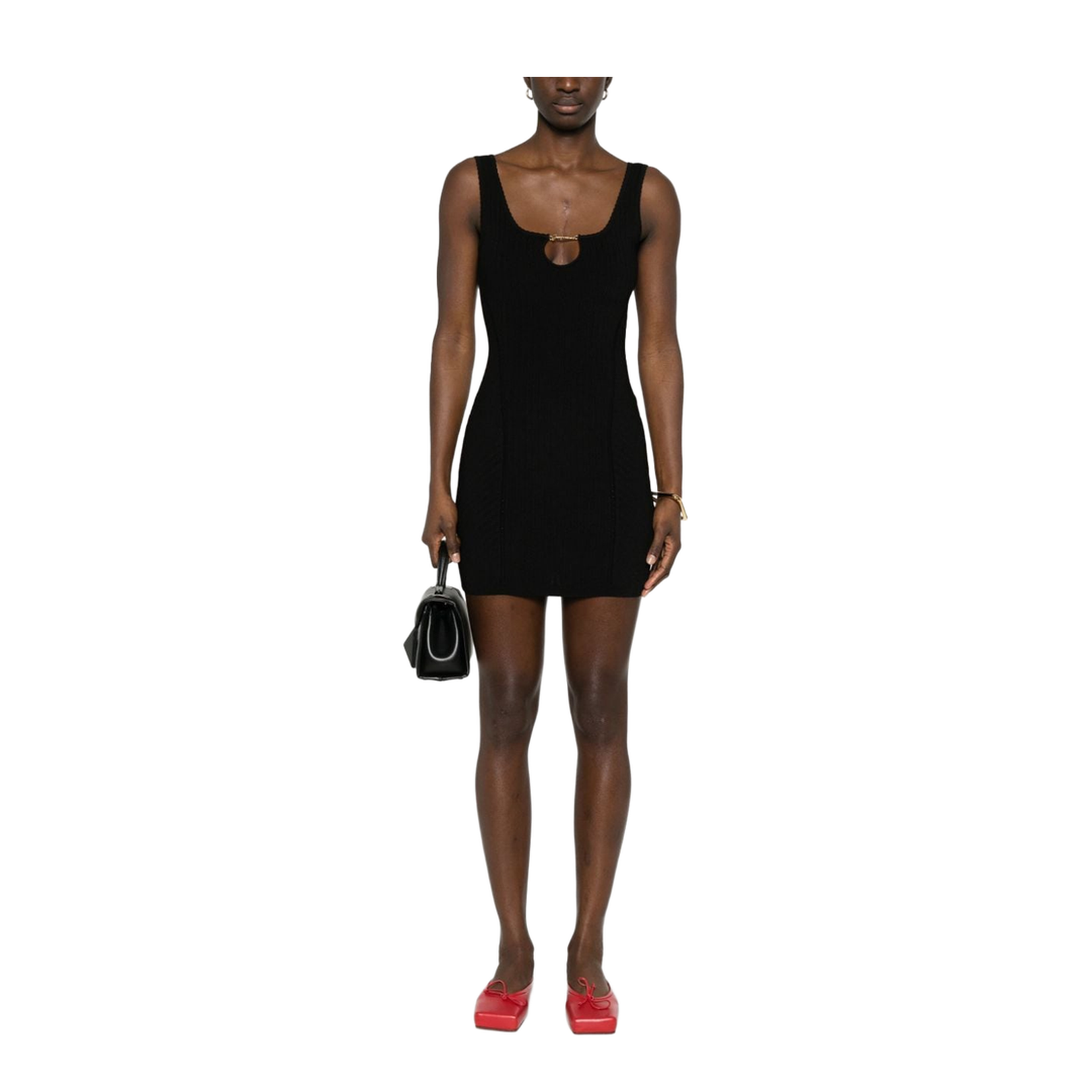 Scalloped Cut-Out Mini Dress